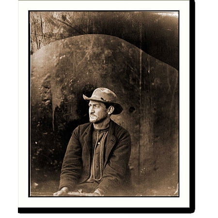 Historic Print, Washington Navy Yard D.C. Edman Spangler a conspirator in hat and manacled, 16" x 20"