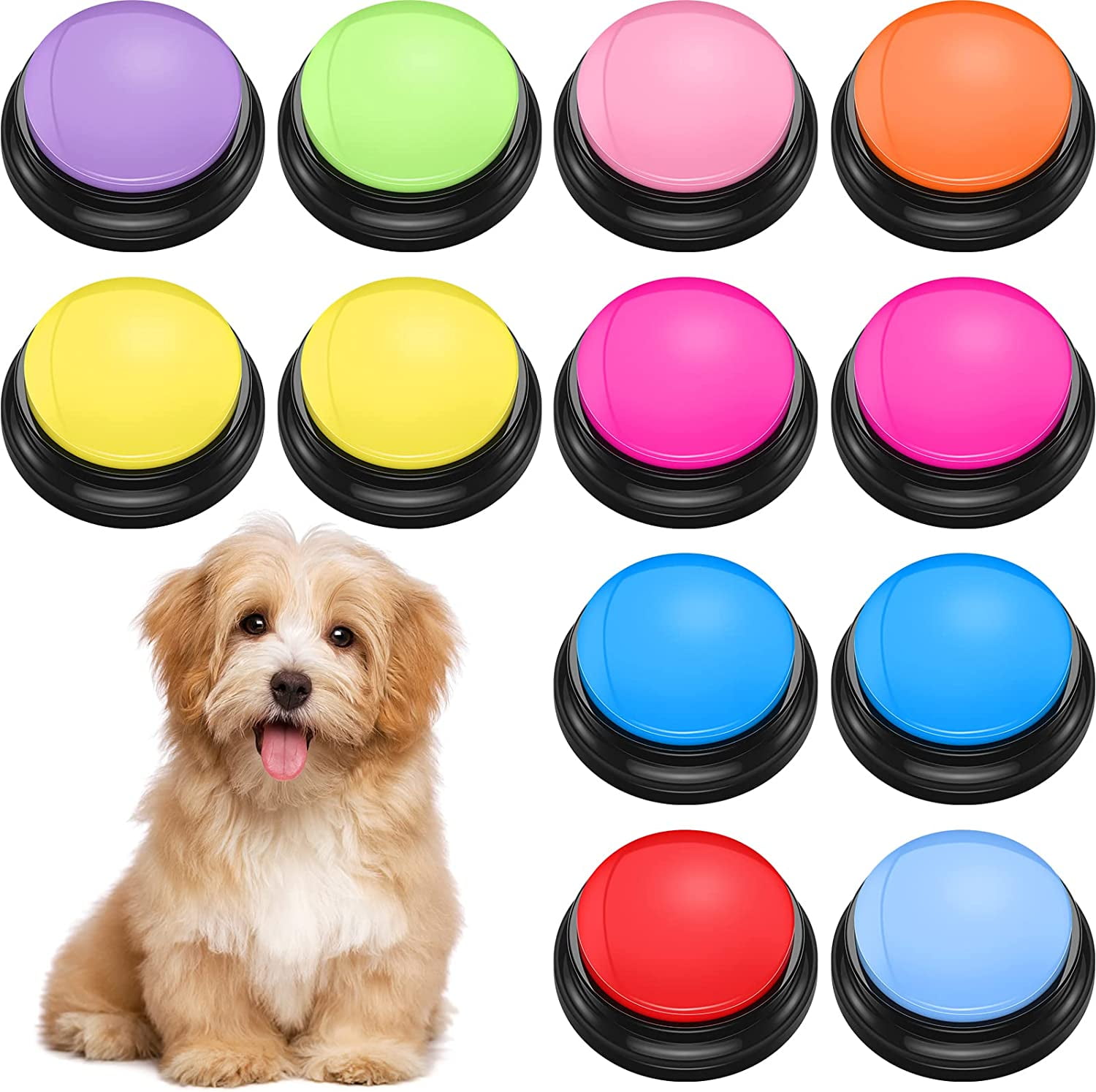 12 Packs Dog Buttons for Communication, Dog Talking Buttons Recordable