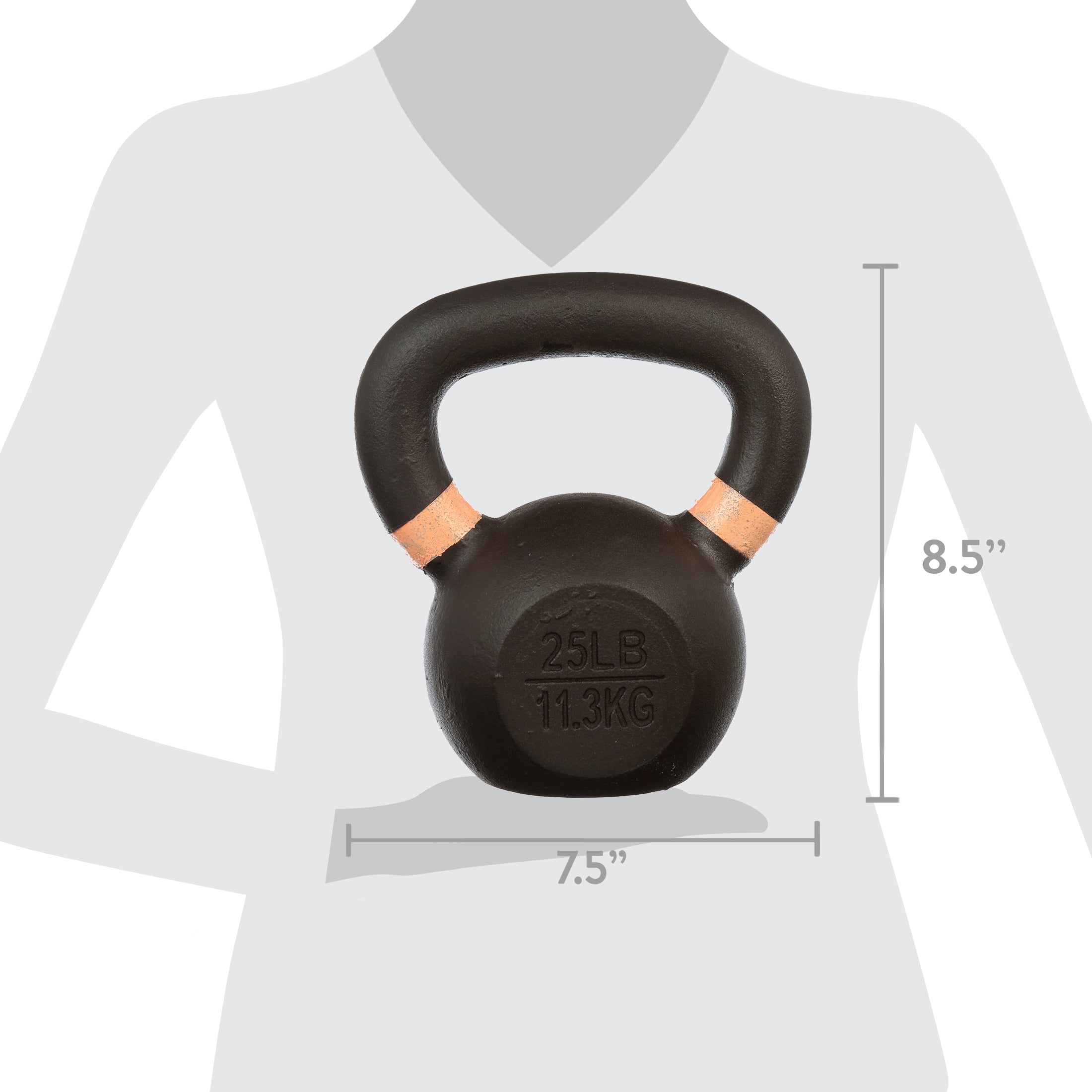 BalanceFrom Cast Iron Kettlebell, Single, 25 lbs