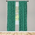 thumbnail image 4 of Ambesonne Nature Art Window Curtains, Tropical Herbs Motifs, Each 28" W x 95" L, Forest Green White, 4 of 4