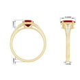 thumbnail image 5 of Rosec Jewels Lab Created Ruby Solitaire Ring with Diamond Accent, Oval Cut Created Ruby Ring for Women, 10K Yellow Gold, US 7.50, 5 of 8