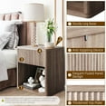 thumbnail image 4 of QinaQin Recessed Bedside Table Set (2 Pieces), Modern Farmhouse Style Bedside Table, 22-Inch Large Bedside Table, Side Table with Storage Function, Suitable for Bedroom, Living Room, Sofa, Office, 4 of 7