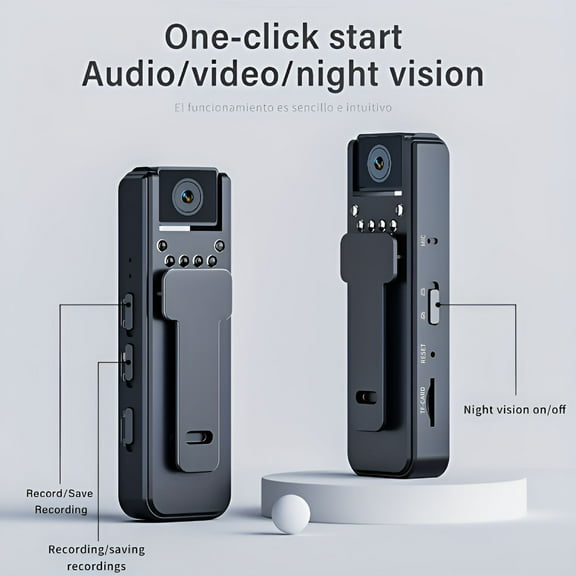 GJX Body Camera with Audio And Video Recording,6 Hours 1080P Body Cam with 180° Rotating Lens,Night Vision,Body Worn Camcorder,Personal Travel,Walking,Sports