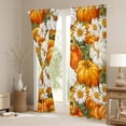 thumbnail image 3 of jejeloiu Cartoon Flower Daisy Blackout Curtains Set of 2 (52x84 Each),Orange Pumpkin Window Curtains,Autumn Fall Theme Curtains and Drapes For Girls,Breathable Home Decor, 3 of 6