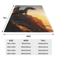 thumbnail image 3 of Salouo Seaside Sunset Cool Dragon Print Bed Blankets,Flannel Blanket Comfortable Air Conditioning Blanket Lightweight Blanket for Sofa Bed Travel & Couch -50"x40", 3 of 8