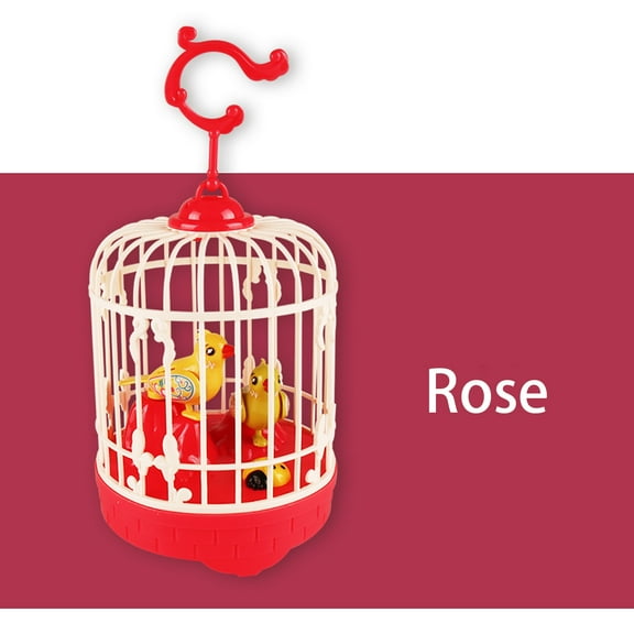 Kiplyki Mini Voice-Activated Birds Birdcage Toys, Chirping & Wings Fluttering Parrot Animals Toy Gifts for Baby Toddler Kids Children