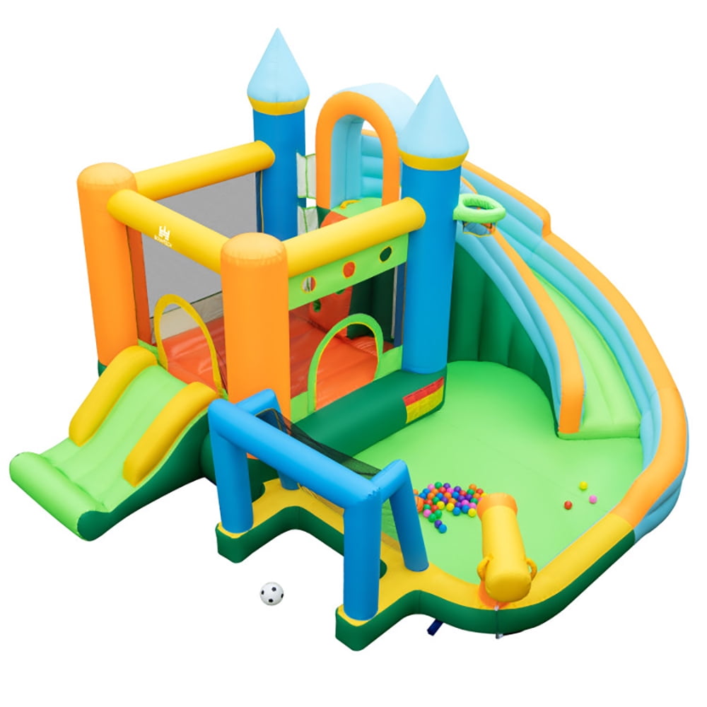 CIPACHO Inflatable Water Slide Blowup Bounce House with Dual Slides and Splash Pool (Without Blower), Inflatable Water Park for Kids Backyard Summer