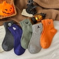 thumbnail image 6 of AirLoni Halloween Socks Women Cute Novelty Embroidered Pumpkin Bat Festive Pattern Soft Stretch Cozy Casual Crew Socks Ideal Holiday Gift Cozy Socks Fuzzy Socks, 6 of 6