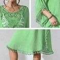 thumbnail image 5 of AnuYalue Women's Swimsuit Cover Up Half Sleeve Sun Protection Hollowed Out Shirt Dress Summer Beach Lace Pullover Tops, 5 of 6
