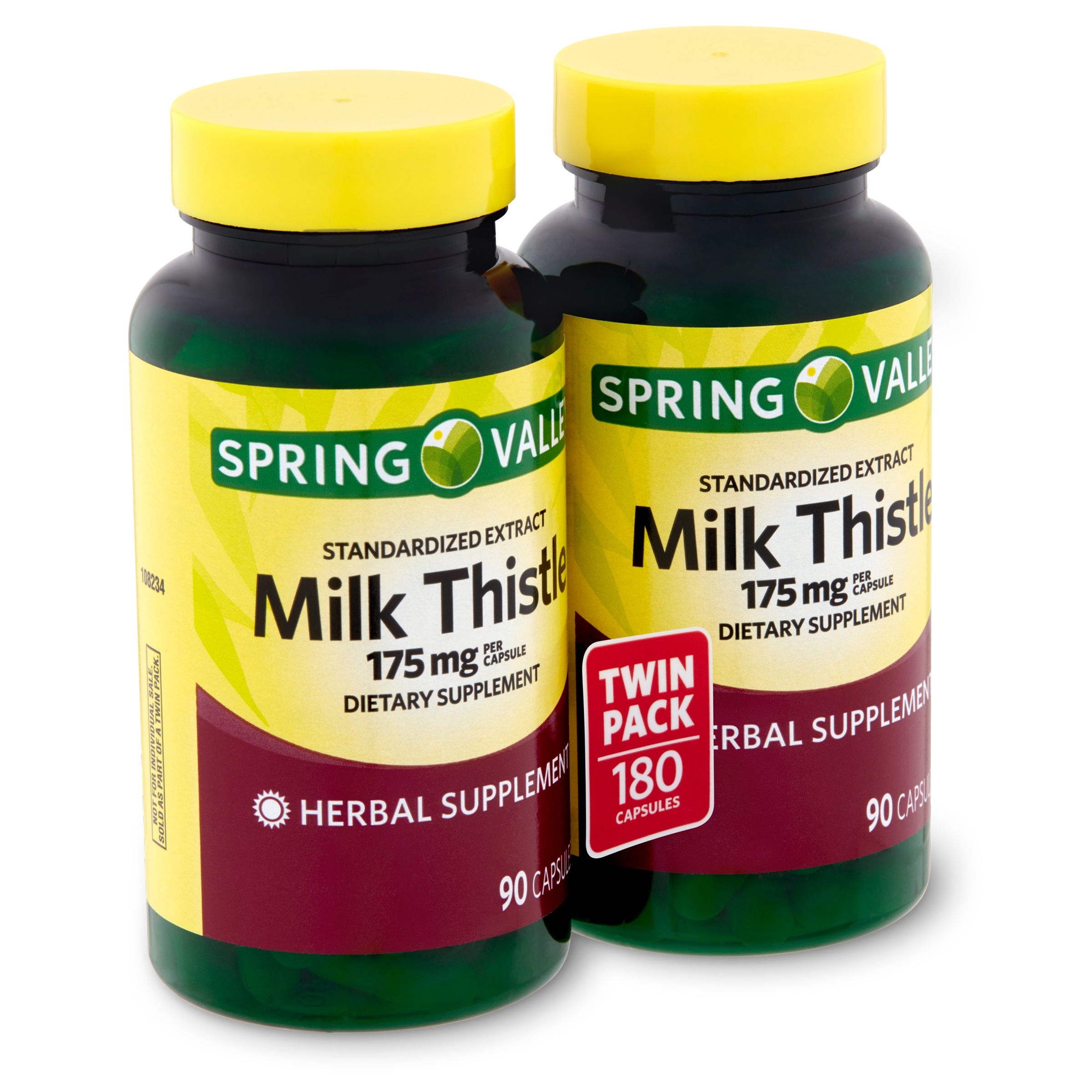 Spring Valley Standardized Extract Milk Thistle Dietary Supplement Capsules Twin Pack, 175 mg, 1180 Count - image 2 of 8