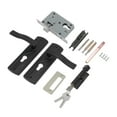 thumbnail image 3 of Door Handle Lock Keys Set, Black Large Solid Knob Bedroom Door Lock Set  For Bathroom, 3 of 8