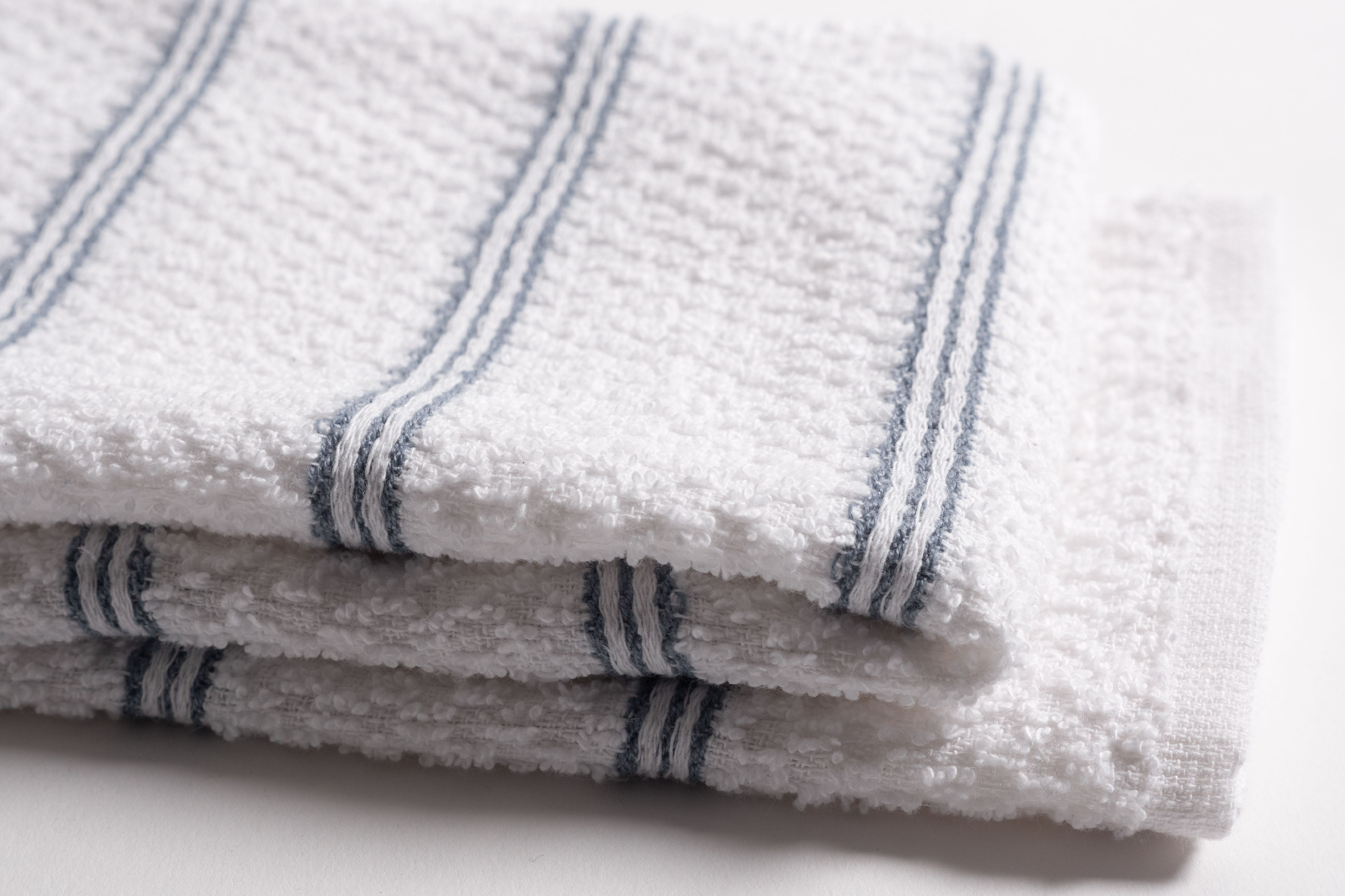 KAF HOME Piedmont Terry Kitchen Towels, Teal, 100% Cotton, 16 x 26