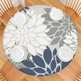 thumbnail image 2 of Round Table Cloth with Elastic Edge, Boho Floral Pattern Fits 38-42 Inch Tables, 44" Liquid Resistant for Christmas Party Dining, 2 of 7