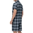 thumbnail image 2 of Tyhengta Men's Pajamas Plaid Sets Sleepwear Pajama Collar Short Sleeve Shirts and Pants Mens Pjs Lounge Set With Pockets Gradient color XXL, 2 of 6