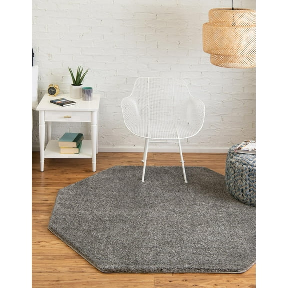 Unique Loom Solo Collection Area Rug - Calabasas (7' 11" Octagon Gray)