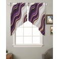 thumbnail image 2 of Purple Modern Swag Valances for Windows, Classic Abstract Art Luxury Golden Rod Pocket Sheer Valances for Large Windows, Swag Toppers Light Filtering for Kitchen Living Room 2 Panels 36''x45'', 2 of 6