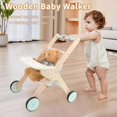 thumbnail image 2 of Canuan - carrola de madera para bebé, caminante para bebé, caminante de aprendizaje para niños y niñas, juguetes de madera para bebés que aprenden a caminar, 2 of 5