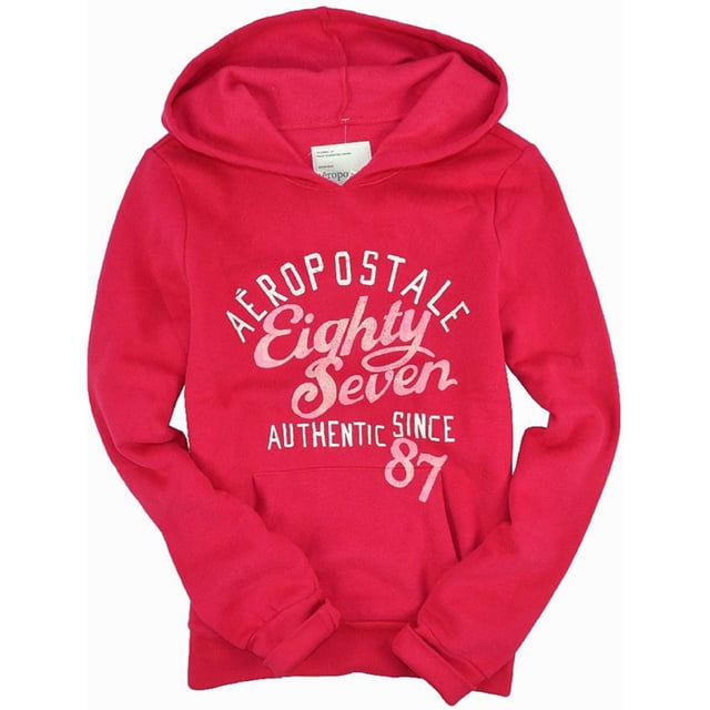 Aeropostale sudadera con capucha Eighty Seven Script para mujer, rojo, XS
