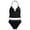 Black, variant on Girls Bikini Seashell Accented Triangle Halter Top Swimsuit Sleeveless Teenager Active Beachwear Sets 2 Piece