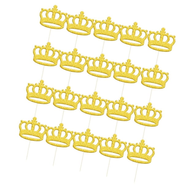 Decoración de Oro Macarena de 20 Piezas Brillante Príncipe Princesa Cupcake Toppers DIY
