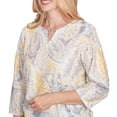 thumbnail image 4 of Alfred Dunner Womens Textured Paisley Beaded Neck Top, 4 of 4