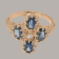 thumbnail image 5 of LBG British Made 10k Rose Gold Natural Diamond & Sapphire Womens Statement Ring - 33 size options - Size 7.25, 5 of 6