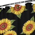 thumbnail image 3 of Sunflower and Leaf Black Pattern Modern Waterproof Shower Curtain Set with 12 Hooks, Washable Decorative Bathroom Shower Curtain, 3 of 6