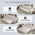 thumbnail image 4 of LLappuil King Size Pull Out Sofa Bed, Oversized Loveseat Sofa Convertible Sleeper Sofa Bed, Velvet Sofa Couch for Living Room Apartment Beige, 4 of 8