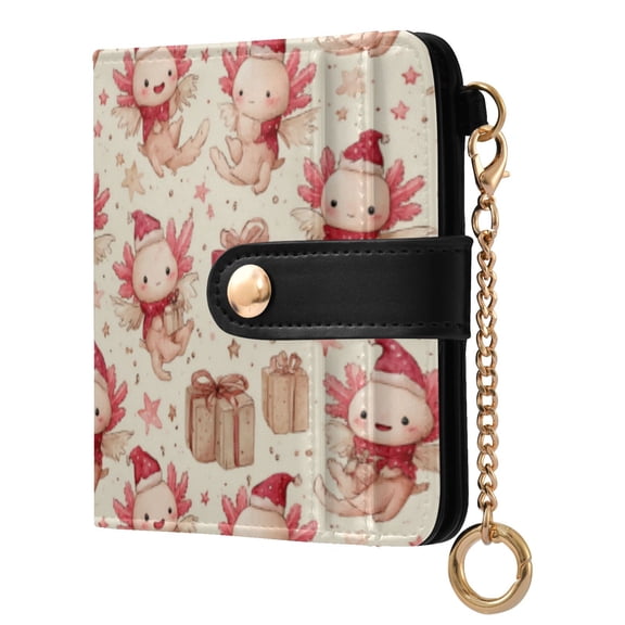 Qxltty Cute Axolotls Ladies Wallet Rfid Slim Thin Compact Credit Card Women Wallet Zipper Coin Pocket and ID Window for Female Gifts