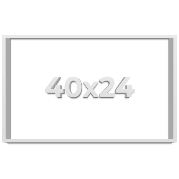 40x24 Shadow Box Frame White | 1 Inches Deep Real Wood Contemporary Shadowbox Display Frame | UV