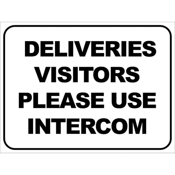Deliveries Visitors Please Use Intercom Sign Metal Tin Sign 8x12 Inches Caution Danger Safety Security Warning Notice Signs