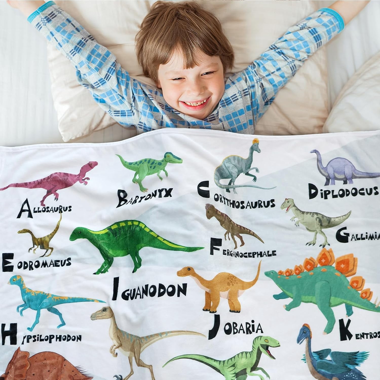 LHSHID Dinosaur Blanket for Boys Soft Cozy Flannel Warm Dinosaur Unique Gifts Dinosaur Room Decor Throw Blanket for Teens Kids for Couch Sofa Bed Dino Blanket for Girls Teens