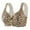 Khaki, variant on Front Closure Leopard Print Bras for Women Front Button Gathering Plush Size Bra Thin Cup Wireless Lightweight Soft Comfortable Full Coverage T-Shirt Bralettes Orange XXL