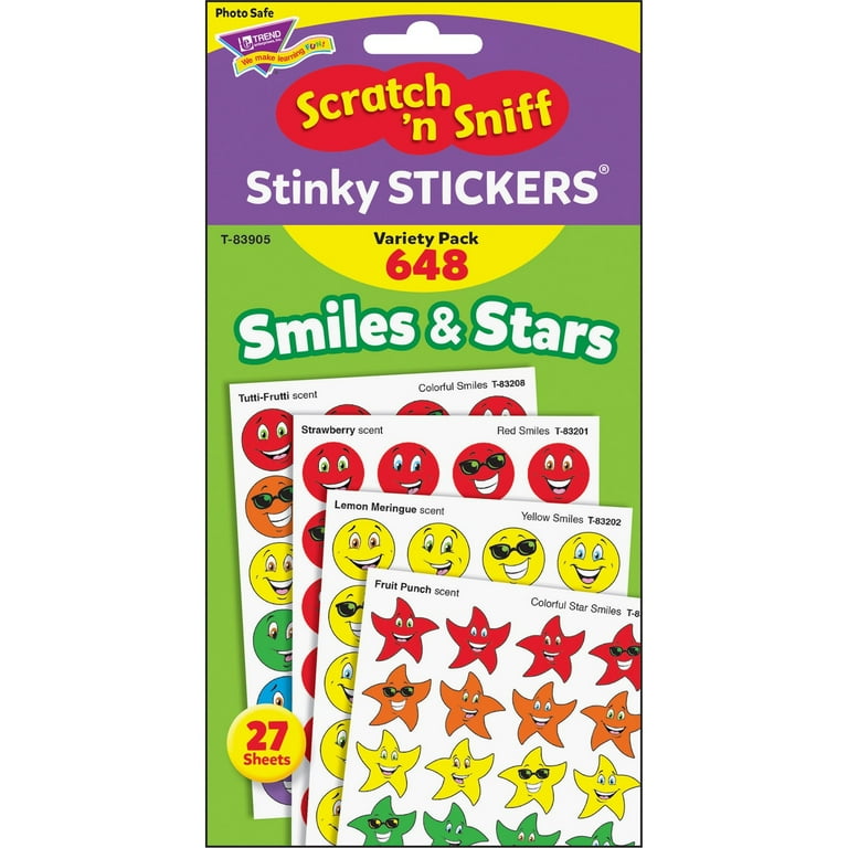 Amazon.co.jp: Trend StinkyステッカーVarietyパック、Smiley星