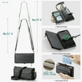 thumbnail image 6 of Compatible with iPhone 16e/SE 2025/SE 4 Zipper Wallet Phone Case Tempered Glass Screen Protector Crossbody Lanyard Strap Flip Card Holder Slot Cell Cover for i Phone16e i16e 16 e SE4 Women Black, 6 of 9