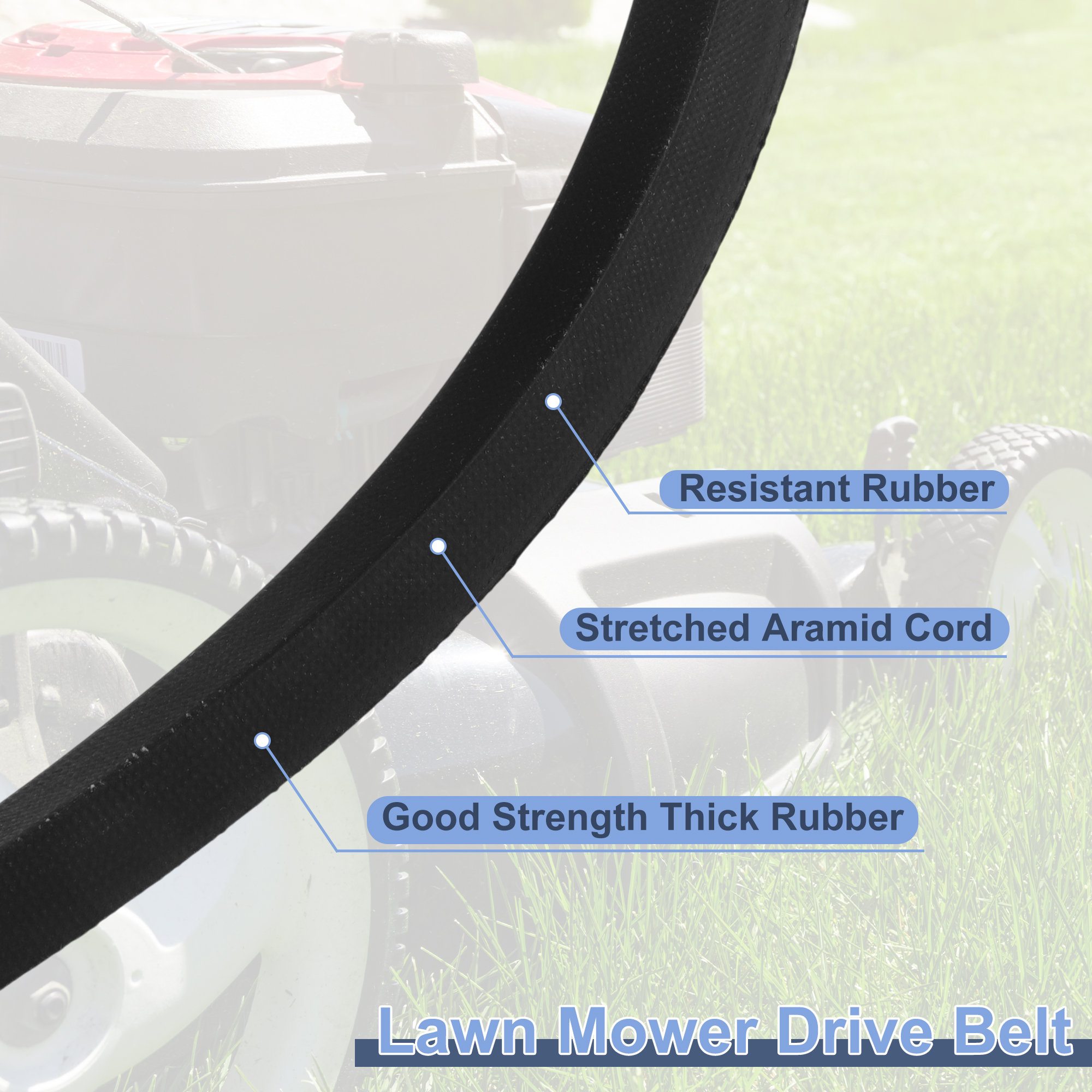Unique Bargains No.135-1873/1351873 Lawn Mower Deck Belt for Titan HD 1500 Series 1 Pc