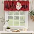 thumbnail image 2 of Red Christmas Curtain Valances for Windows, Kitchen Valance Window Treatments Panel 2 Pack, Santa Xmas Rustic Farmhouse Winter Rod Pocket Short Curtains for Bathroom Bedroom 42 x 18 Inch, 2 of 8