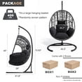 thumbnail image 4 of GORTES Egg Hanging Chair with C-Stand, Gray, 4 of 9