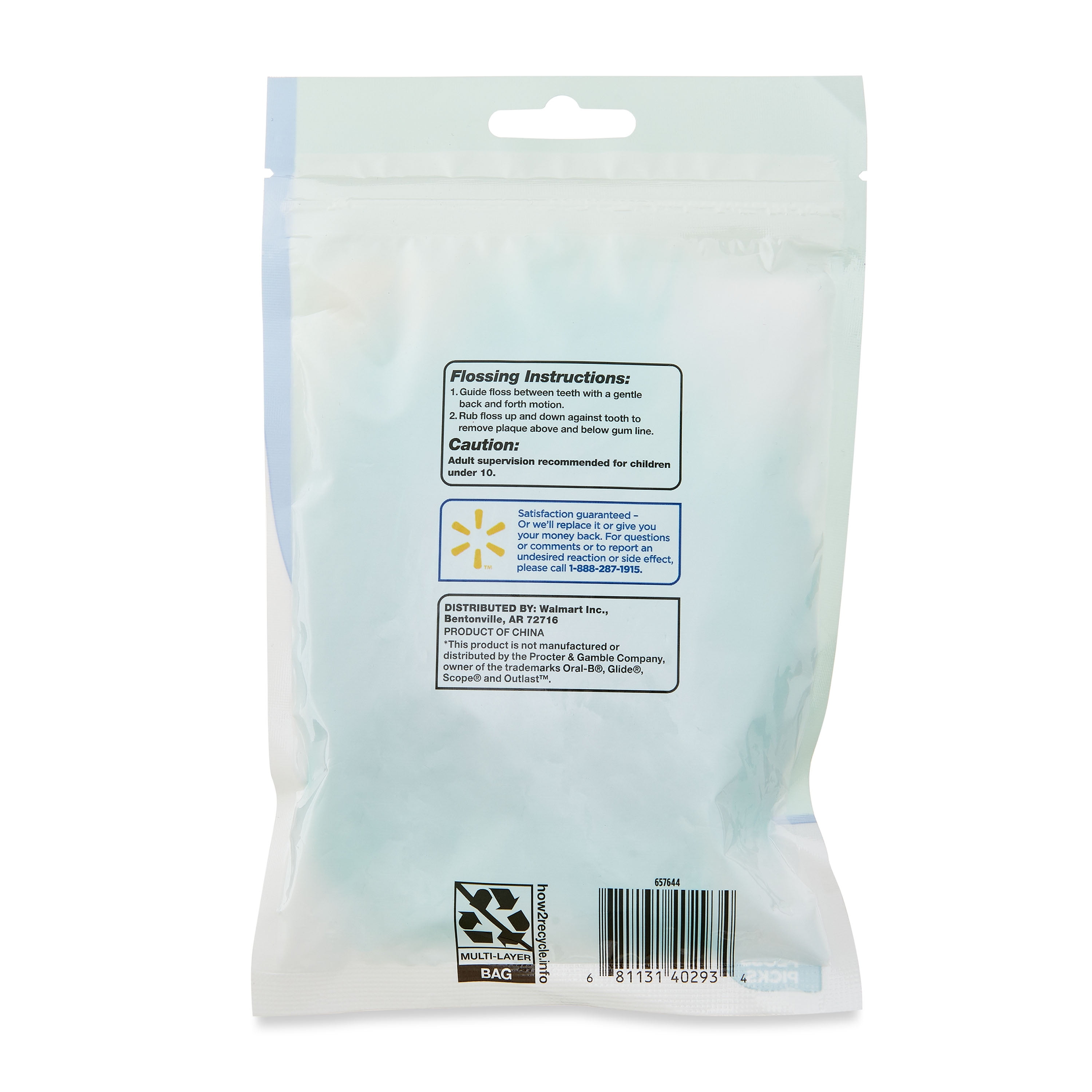 Equate Floss Picks, Clean Mint, 75 Count