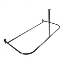 Utopia Alley Rustproof Aluminum Shower Rod - Oil Rubbled Bronze | D-Shape Shower Rod with Ceiling Support, Large Shower Curtain Rod for Bathroom Shower (61"L x 28"W)