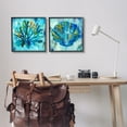 thumbnail image 2 of Stupell Industries Blue Sea Life Abstraction Animals & Insects Painting Black Framed Art Print Wall Art, 17 x 17, Set of 2, 2 of 9