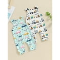 thumbnail image 4 of Aojekbee Infant Baby Boy Summer Tank Romper Cartoon Car Print Sleeveless Round Neck Full Length Bodysuit, 4 of 10
