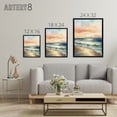 thumbnail image 4 of Serene Seashore Sunset Seascape Black Framed Canvas Wall Art Print 18X24", 4 of 4