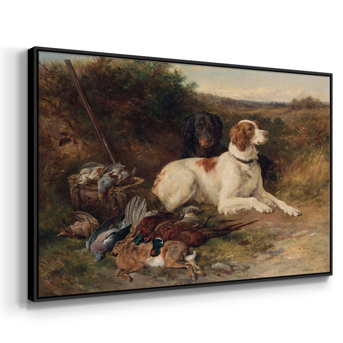Vintage Animal Print-XIV By Wexford Home Framed in Black Wood Gallery Wrapped Canvas 27 in. x 41 in.