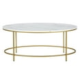 thumbnail image 2 of Evelyn&Zoe Francesca 42" Wide Oval Coffee Table with Faux Marble Top, Brass/Faux Marble, 2 of 7
