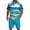 239#Blue, variant on Casual Summer 2 Piece Tracksuit Men's Hawaiian Tropical Print Short Sleeve Shirt with Pocket and Daily Shorts Mint Green L
