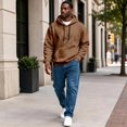 thumbnail image 6 of Domuza Leopard Print Long Sleeve Hoodie Sweatshirt for Men Funny Fashion Novelty Drawstring Loose Hoodie Pullover with Pocket, 6 of 6