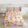 thumbnail image 2 of Manfei Watermelon Print Bedding Comforter Set for Kid, Pink Yummy Fruit Twin Comforter Sets, Kawaii Cartoon Pineapple Reversible Bedding Set, Lightweight Room Decor, 2-Piece, 2 of 8