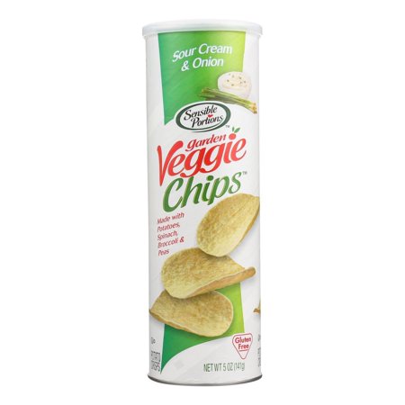 Sensible Portions Sour Cream & Onion Garden Veggie Chips In A Canister - Case of 12 - 5 OZ
