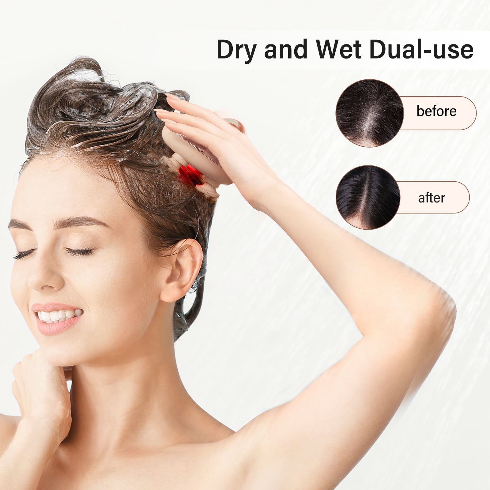 Arboleaf Electric Waterproof Scalp Massager IPX7 with 8 Removable Claws - Rose